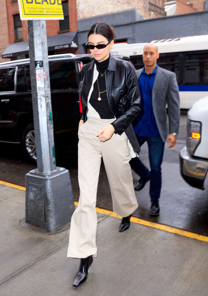 Kendall Jenner wearing Dickies Girl pants