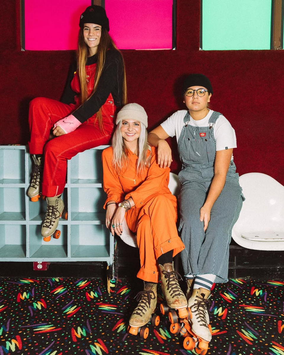 Influencers wearing Dickies Girl at the Holiday Skate event